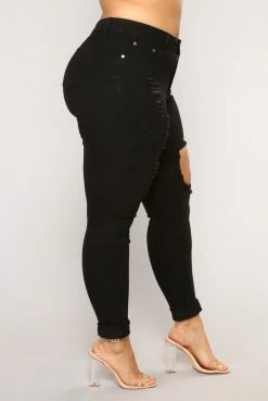 Fashion Nova Skinny Jeans Fool For You Booty Lifter Ankle Jeans - Black