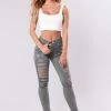 Fashion Nova Remember Last Night Jeans - Cement