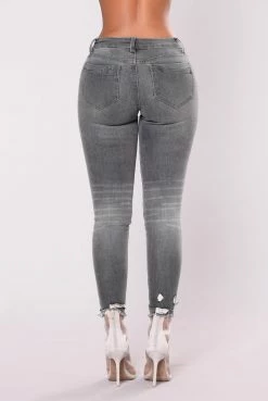 Fashion Nova Skinny Jeans Nervous Around You Jeans - Grey Wash