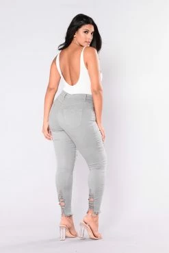 Fashion Nova Tell Your Boy Bye Jeans - Grey