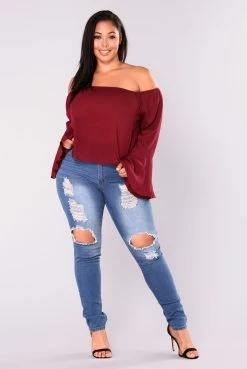 Fashion Nova Skinny Jeans Say Yes To Distress Jeans - Medium Wash