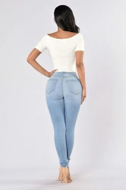 Fashion Nova Tough Luck Jeans - Light Blue