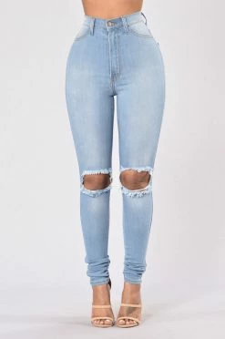 Fashion Nova Tough Luck Jeans - Light Blue