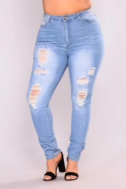 Fashion Nova Fantasea Nights High Rise Jeans - Light Blue Skinny Jeans