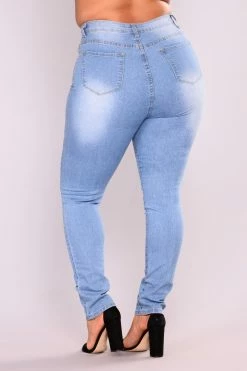 Fashion Nova Fantasea Nights High Rise Jeans - Light Blue Skinny Jeans