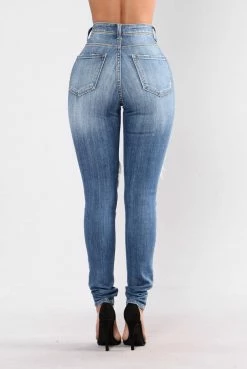 Fashion Nova Back To Back Jeans - Medium Blue