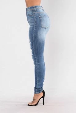 Fashion Nova Back To Back Jeans - Medium Blue