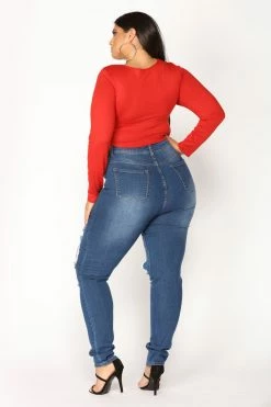 Coupon ⌛ Fashion Nova San Antonio Distressed 👖 Jeans - Medium Blue Skinny 👖 Jeans 👏 28 Fashion Nova San Antonio Distressed Jeans - Medium Blue Skinny Jeans