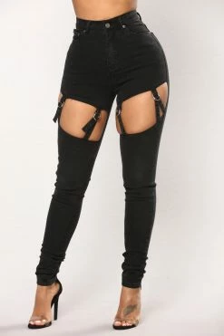 Fashion Nova That's What's Up Skinny Jeans - Black