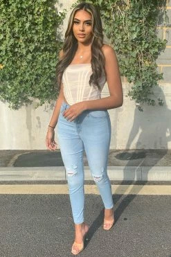 Fashion Nova Our Favorite High Rise Skinny Jeans - Light Blue Wash