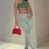 Fashion Nova Feel My Vibe Ripped Skinny Jeans - Sage