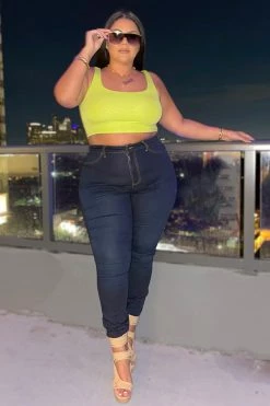 Fashion Nova Flex Game Strong Super High Rise Skinny Jeans - Dark Blue Wash