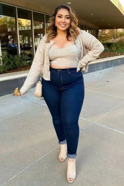 Fashion Nova Flex Game Strong Super High Rise Skinny Jeans - Dark Blue Wash