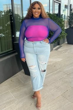 Fashion Nova Forever Known Ripped Boyfriend Jeans - Light Blue Wash