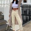 Fashion Nova Frankie Fold Over Mom Jeans - Cream