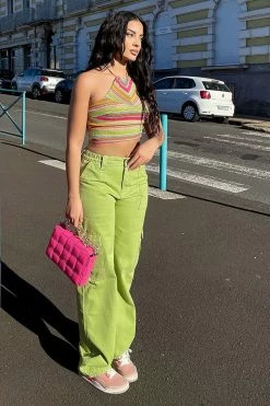 Fashion Nova Give Me A Break Cargo Carpenter Jeans - Green