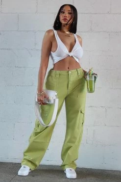 Fashion Nova Give Me A Break Cargo Carpenter Jeans - Green