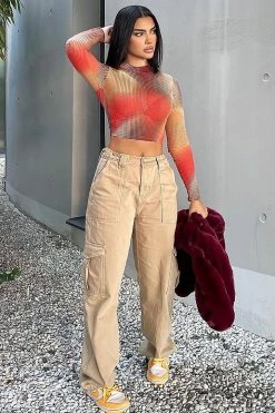 Fashion Nova Give Me A Break Cargo Carpenter Jeans - Khaki Baggy Jeans