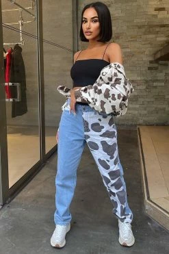 Fashion Nova Got Moooves Non Stretch Mom Jeans - Brown/combo