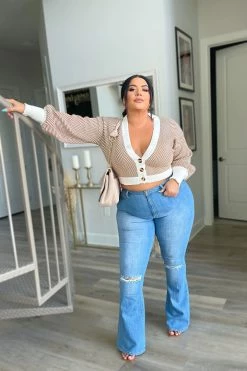 Fashion Nova Here To Stay Flare Jeans - Medium Blue Wash