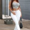 Fashion Nova Here To Stay Flare Jeans - White