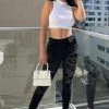 Fashion Nova Here We Go Again Distressed Skinny Jeans - Black