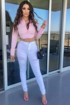 Fashion Nova Skinny Jeans Hit The Freeway Jeans - White