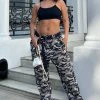 Fashion Nova Home Base Baggy Camo Cargo Jeans - Grey/combo Baggy Jeans