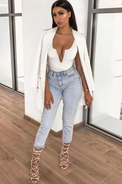 Fashion Nova I Got It From My Mama Jeans - Light Blue Wash