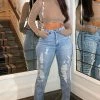 Fashion Nova Straight Leg Jeans Killing 'Em Kindly High Rise Jeans - Light Blue Wash