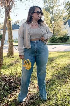 Fashion Nova Straight Leg Jeans Killing 'Em Softly Side Split Jean - Light Blue Wash