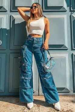 Coupon ๐ Fashion Nova Lily High Rise Cargo ๐ Jeans - Medium Blue Wash Baggy ๐ Jeans ๐ฅ 24 Fashion Nova Lily High Rise Cargo Jeans - Medium Blue Wash Baggy Jeans