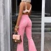 Fashion Nova Flare Jeans Mystery Solved Extreme Bell Bottom Jeans - Blush