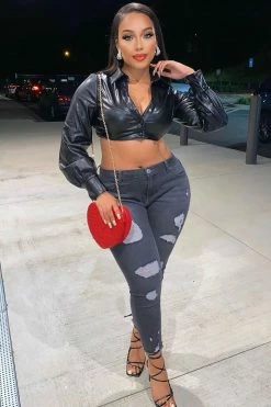 Fashion Nova Skinny Jeans Nervous Around You Jeans - Grey Wash