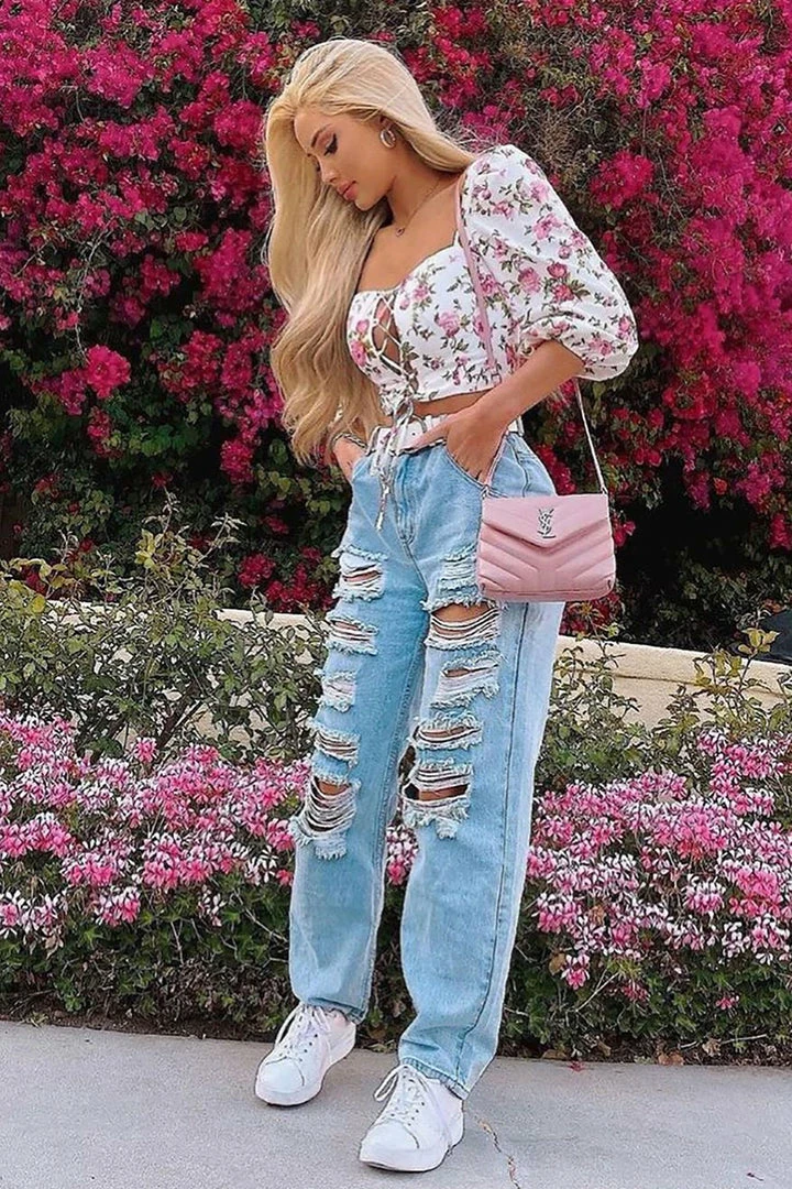 Cheap 🛒 Fashion Nova Never Letting Go Distressed Boyfriend 👖 Jeans - Light Blue Wash Baggy 👖 Jeans 👍 7 Fashion Nova Never Letting Go Distressed Boyfriend Jeans - Light Blue Wash Baggy Jeans