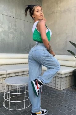 Fashion Nova Never Letting Go Distressed Boyfriend Jeans - Light Blue Wash Baggy Jeans