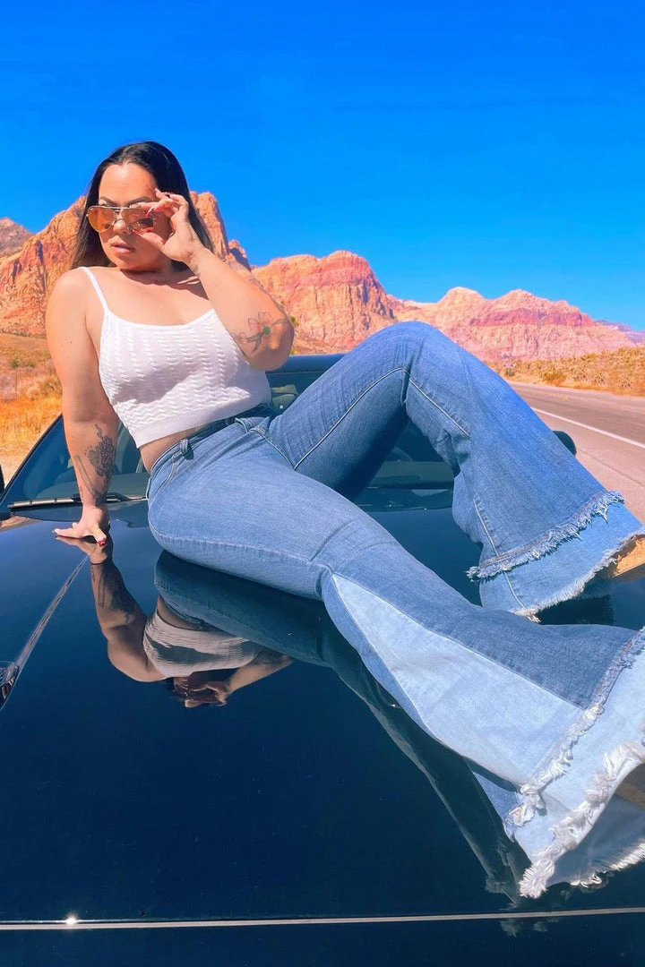 Deals 🥰 Fashion Nova Only The Best Vibes Bell Bottom 👖 Jeans - Medium Blue Wash 😀 11 Fashion Nova Only The Best Vibes Bell Bottom Jeans - Medium Blue Wash