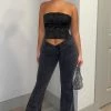 Fashion Nova Peace And Love Low Rise Flare Jeans - Grey