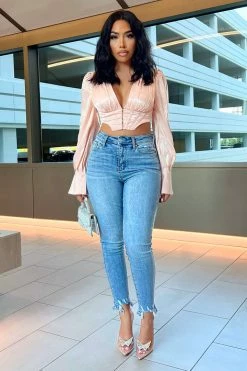 Fashion Nova Riley Flawless High Rise Skinny Jeans - Vintage Blue Wash