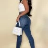 Fashion Nova Sculpted To Perfection Curvy Stretch Skinny Jeans - Dark Wash
