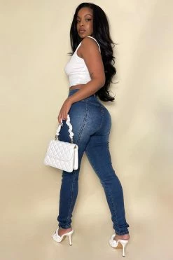 Fashion Nova Sculpted To Perfection Curvy Stretch Skinny Jeans - Dark Wash