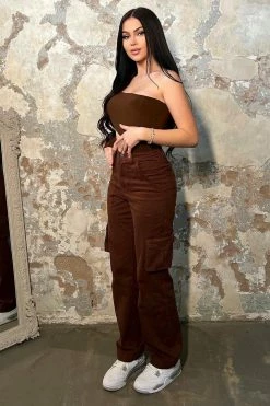Fashion Nova Smooth Talker Cargo Boyfriend Jeans - Chocolate