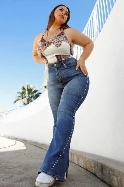 Fashion Nova Southern Belle Flare Jeans - Medium Wash