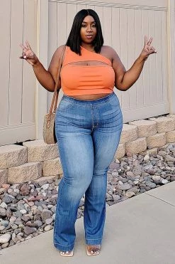 Fashion Nova Start Something Mid Rise Flare Jeans - LightWash