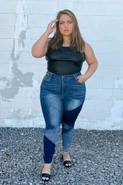 Fashion Nova Stay In Line Mid Rise Skinny Jeans - Medium Wash