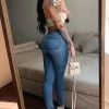 Fashion Nova Sweet Cheeks Ankle Jeans - Medium Blue Wash