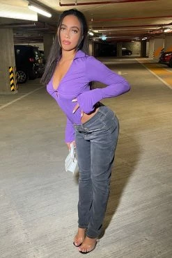 Fashion Nova Straight Leg Jeans Tell Me Straight Up High Rise Jeans - Grey