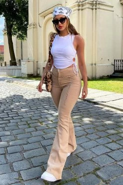 Best Sale ๐ Fashion Nova The Time Is Now High Rise Flare ๐ Jeans - Khaki ๐ 18 Fashion Nova The Time Is Now High Rise Flare Jeans - Khaki