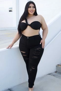 Fashion Nova Tris Skinny Jeans - Black