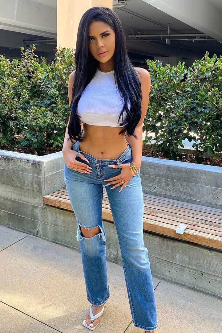 New ๐ Fashion Nova V Nice To Meet Me Distressed Straight Leg ๐ Jeans - Medium Blue Wash ๐ 3 Fashion Nova V Nice To Meet Me Distressed Straight Leg Jeans - Medium Blue Wash